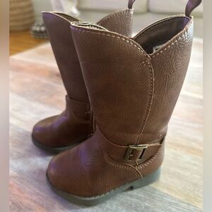 OshKosh B’Gosh Toddler Girls’ Brown Faux Leather Lumi Knee High Boots